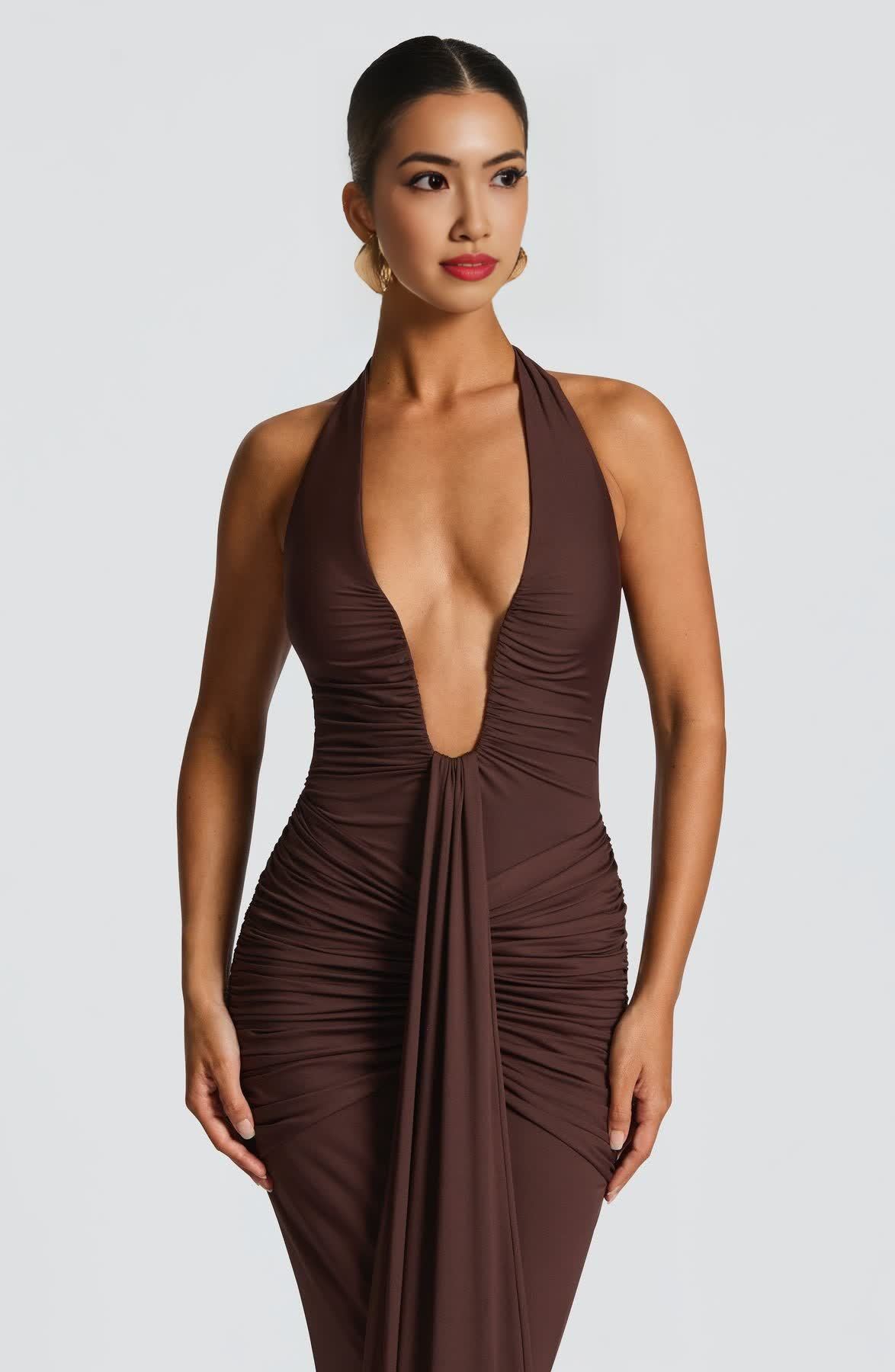 Rosetta Deep V Neck Maxi Dress (Buy 2 Free Shipping)