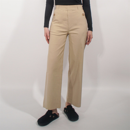 Tummy Control Twill Cropped Wide Leg Pant(Buy 2 Free Shipping)