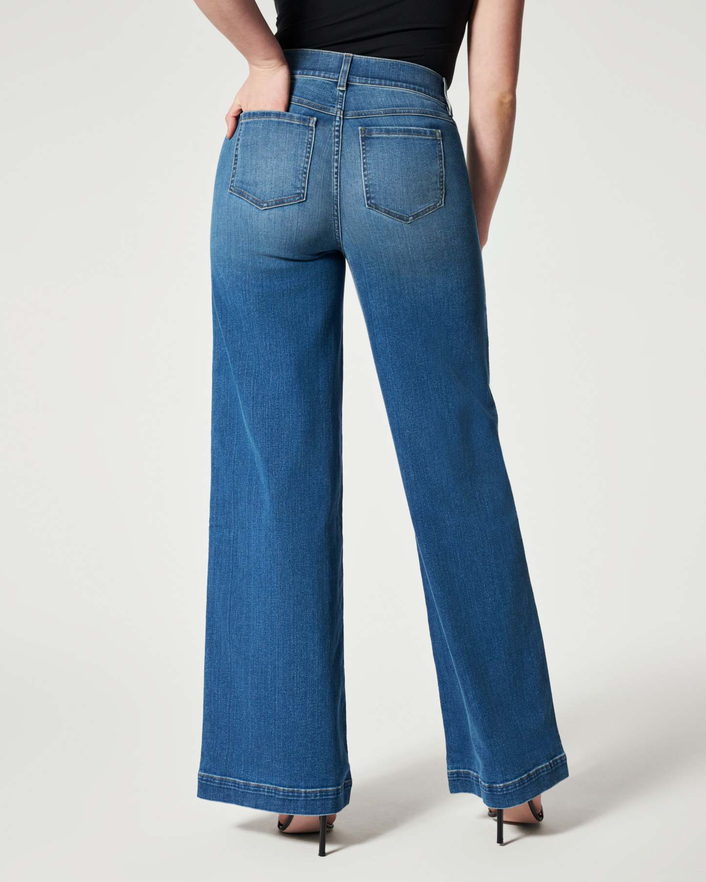 Seamed Front Wide Leg Jeans (Buy 2 Free Shipping)
