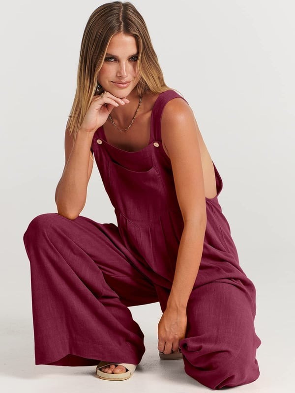 2024 Plus Size Oversize Wide Leg Overalls Jumpsuit