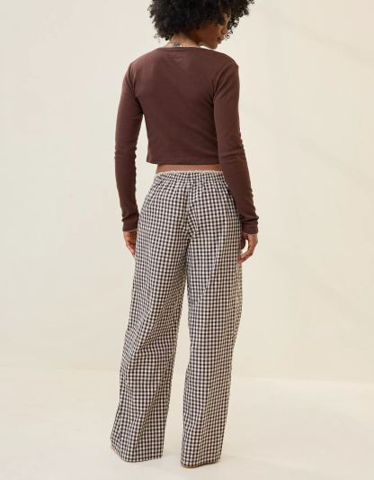 Off-Duty Wide Leg Poplin Trouser PJ(Buy 2 Free Shipping)