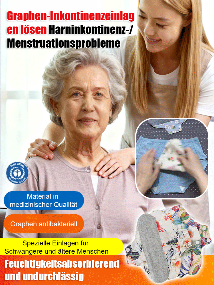 【Den ganzen Tag trocken und komfortabel】Waschbare Baumwoll-Hygieneeinlage-Schnell trocknend und atmungsaktiv