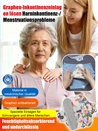 【Den ganzen Tag trocken und komfortabel】Waschbare Baumwoll-Hygieneeinlage-Schnell trocknend und atmungsaktiv