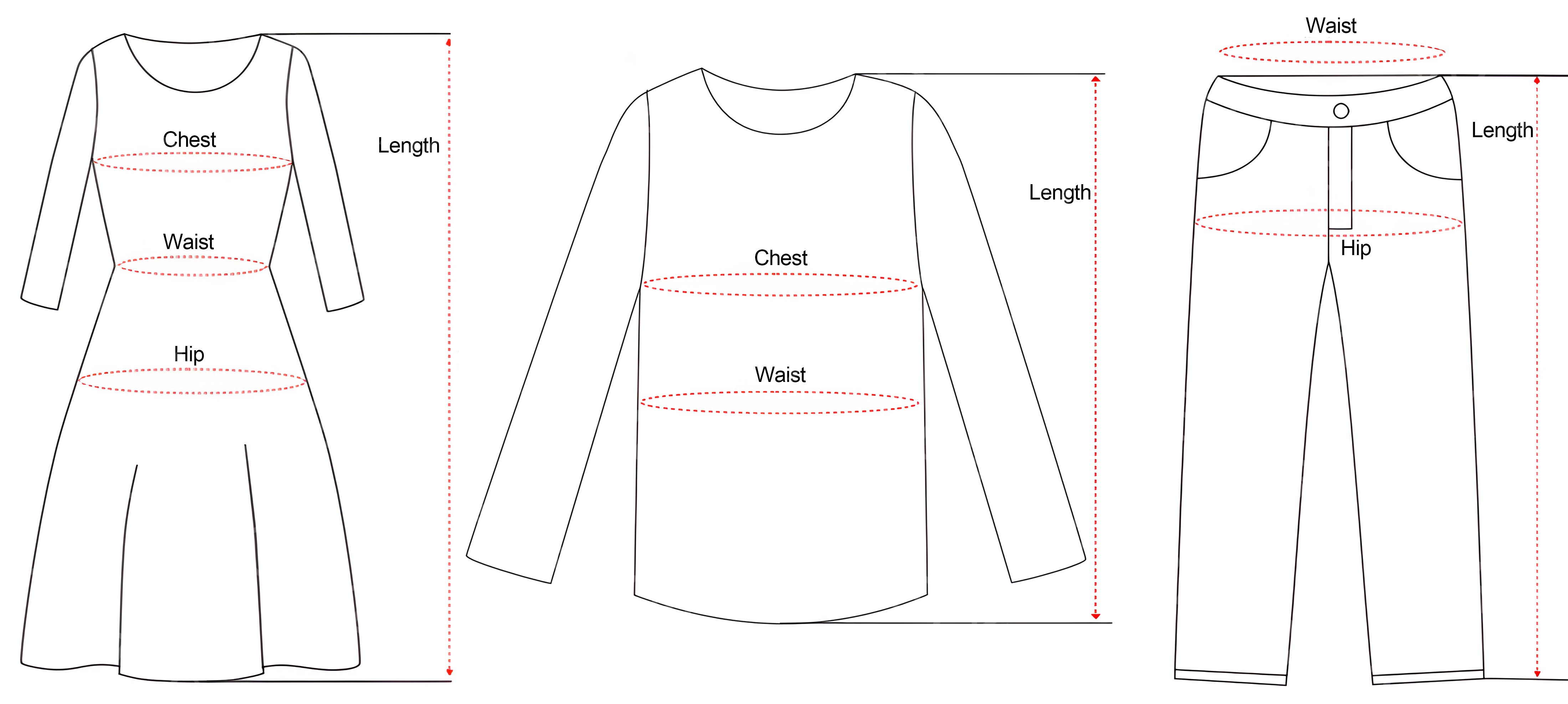 尺码表示例图片