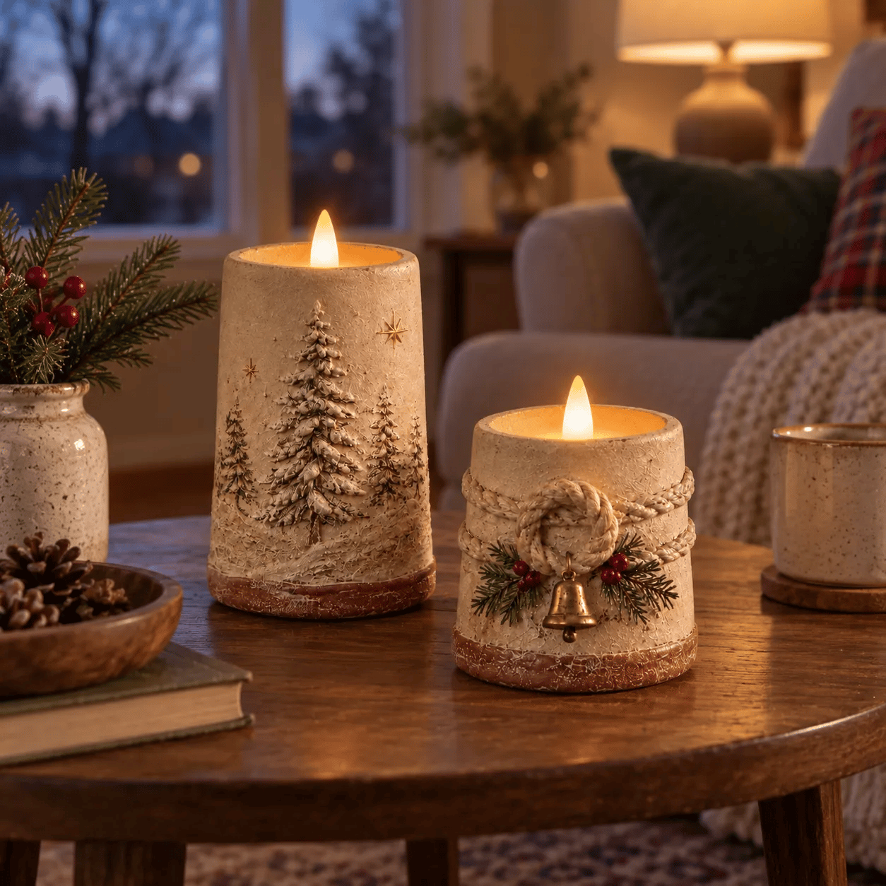 🕯️🎄 Elegant Manor Christmas Decor: 2 Flameless LED Candles ⭐