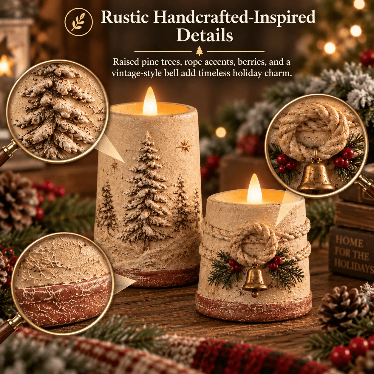 🕯️🎄 Elegant Manor Christmas Decor: 2 Flameless LED Candles ⭐