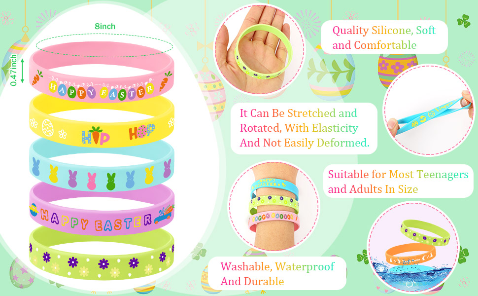 JUNEBRUSHS Easter Silicone Bracelets