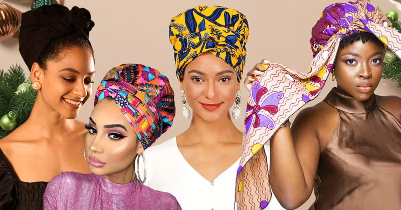 boho geometric print turban hat satin lined head wraps vintage lace up headscarf beanies bandanas for women Product details 0