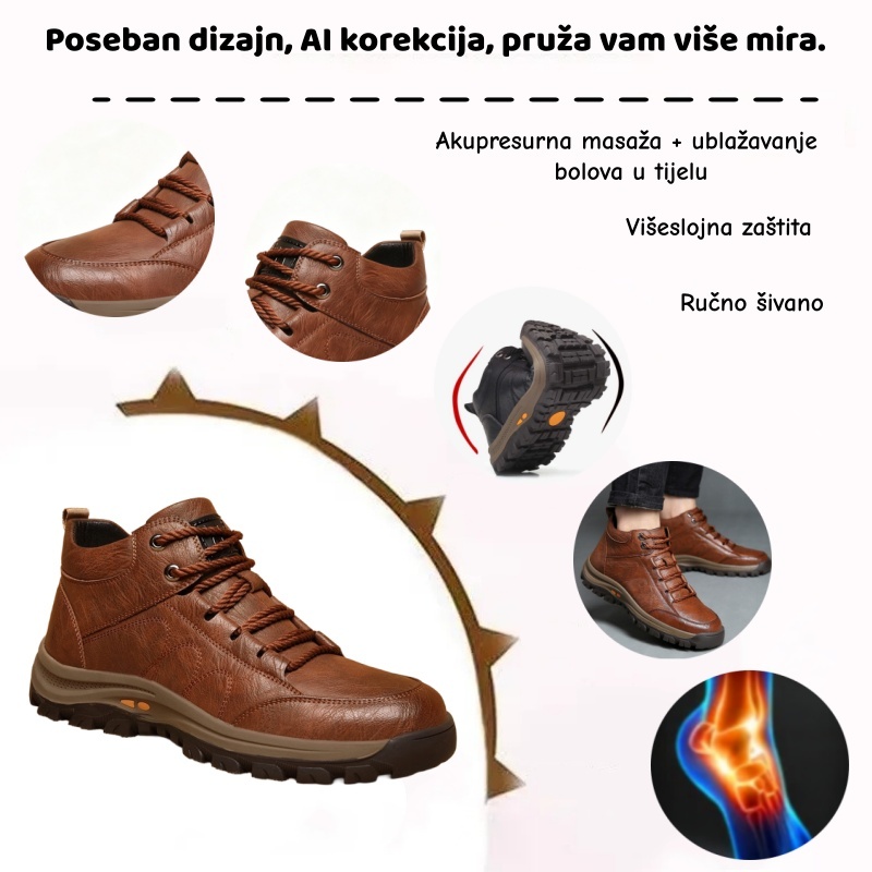 🎉 70% popusta danas, uskoro završava! 🐂 Muške ortopedske cipele, ručno izrađene od prave australske kravlje kože 👞 Potpora svodu stopala - Vodootporne i protiv klizanja ✅ Udobne za hodanje