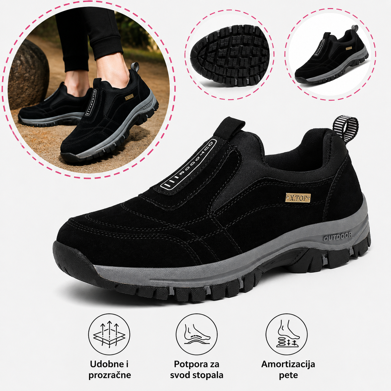 🔴Visokokvalitetne cipele od brušene kože🦶Ublažavaju bolove u stopalima i plantarni fasciitis - vodootporne i neklizajuće✅Dostupne u širokom rasponu veličina