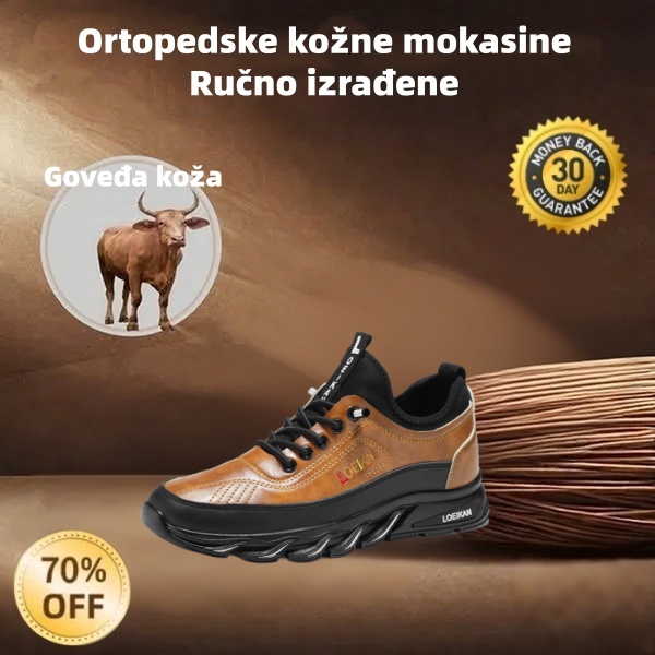 🐂 Muške cipele od teleće kože proizvedene u Australiji 👞 Ručno šivane, lako se obuvaju i izuvaju ✅ Potpora svodu stopala, ublažavanje boli - udobno hodanje