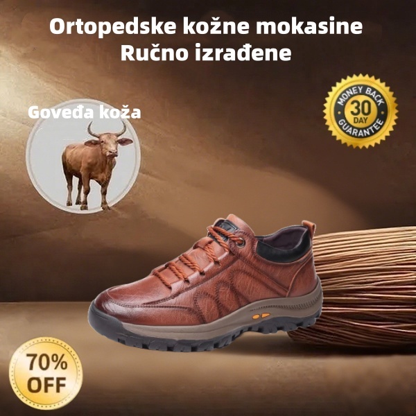 ⬛30% popusta danas, ne propustite!🔷 Muške ortopedske cipele, izrađene od prave australske kravlje kože🐂 ručno šivane✅ potpora svodu stopala, vodootporne i udobne