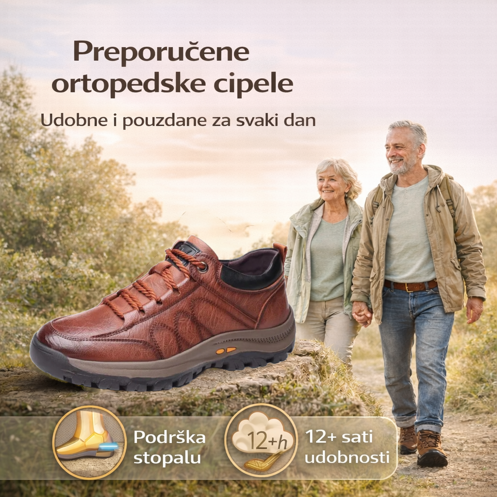 🔴Udobne ortopedske cipele ✅od prave talijanske kože – potpora za gležanj, protiv klizanja, za bezbolno hodanje