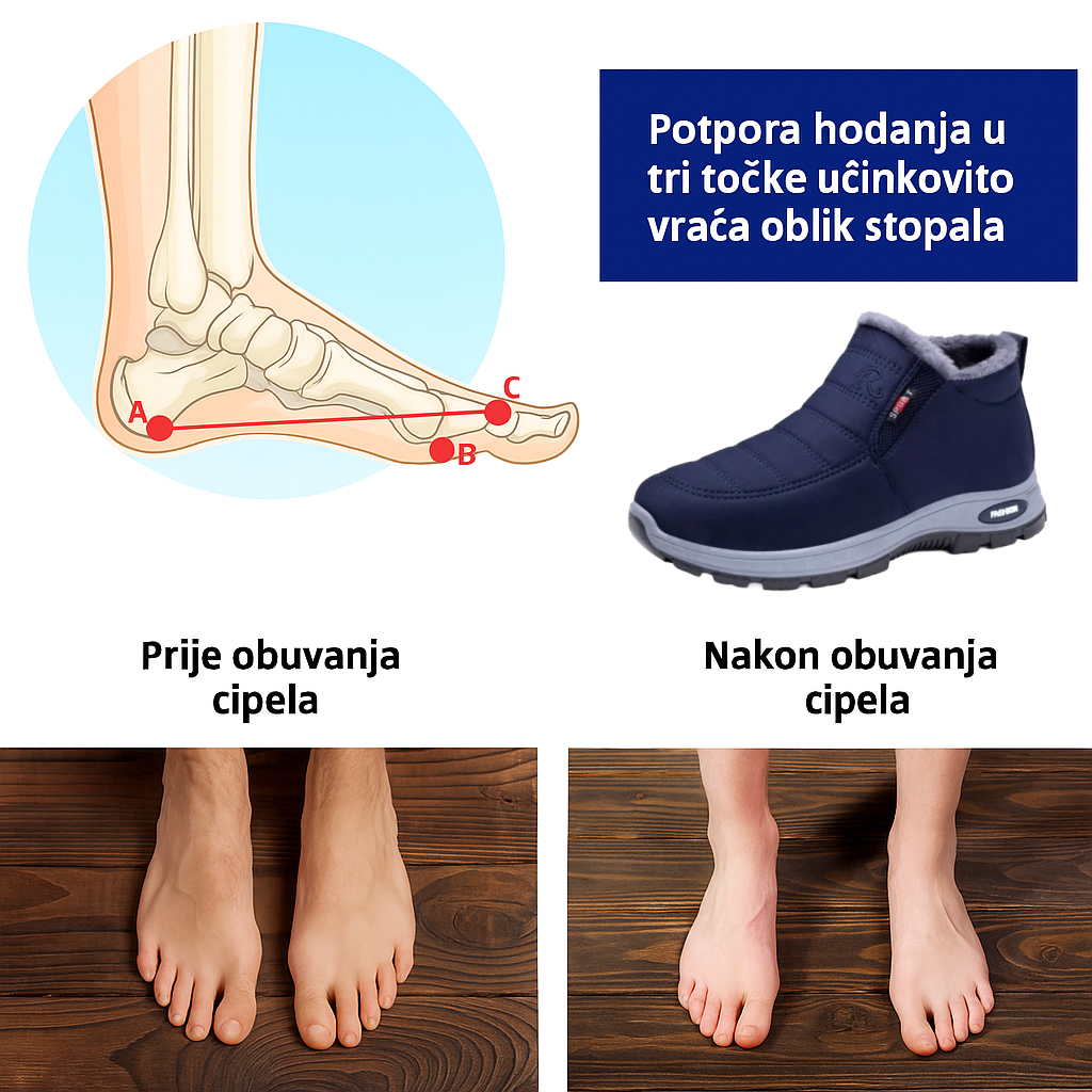 🔥Australski luksuzni brend⏰Ortotske cipele od brušene kože - Ergonomski dizajnirane zimske ortotske cipele🦶 - Ublažavaju bolove u stopalima - Vodootporne i tople