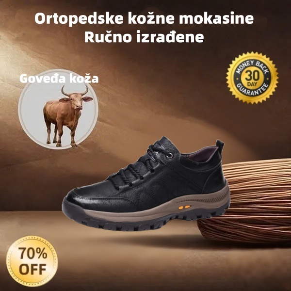 🐂 Muške cipele od teleće kože proizvedene u Italiji 👞 Ručno šivane, lako se obuvaju i izuvaju ✅ Potpora svodu stopala, ublažavanje boli - udobno hodanje