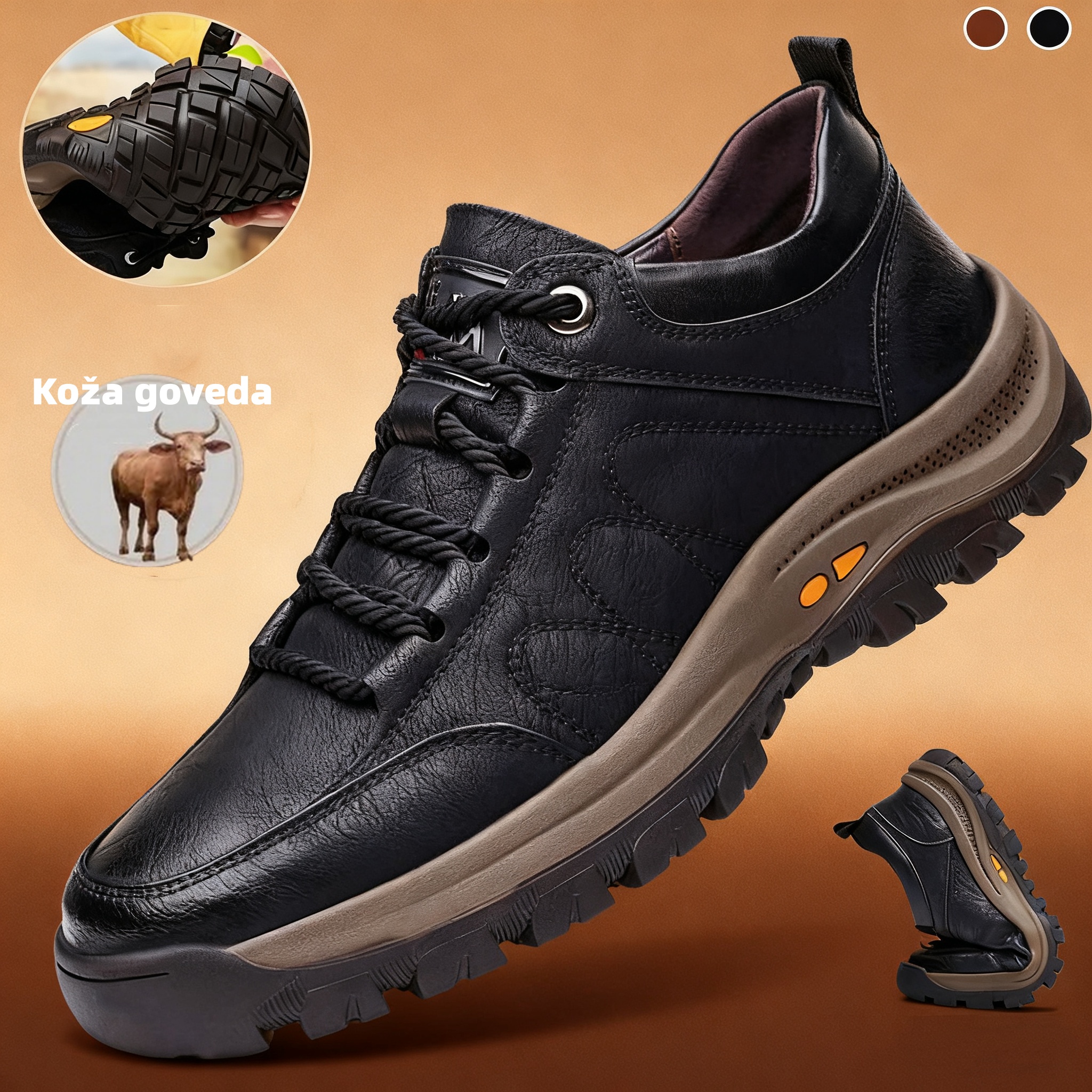 ⏰70% popusta danas, završava uskoro🐂 Muške ortopedske cipele izrađene od prave australske teleće kože👞Ručno šivane, vodootporne i neklizajuće✅Potpora svodu stopala - udobno hodanje