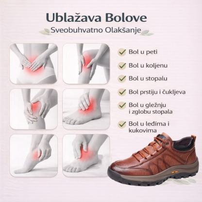 🔴Udobne ortopedske cipele ✅od prave talijanske kože – potpora za gležanj, protiv klizanja, za bezbolno hodanje