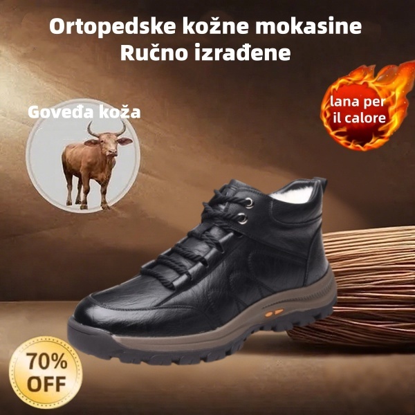 ❄️ Muške zimske cipele od teleće kože proizvedene u Australiji 👞 Ručno prošivene za jednostavno obuvanje i izuvanje ✅ Potpora za svod stopala za ublažavanje boli - udobnost hodanja