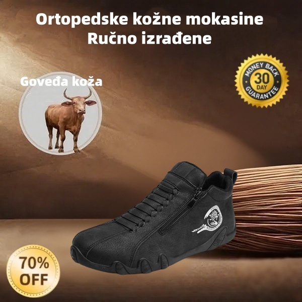 ⬛70% popusta danas, uskoro rasprodano🔷 Ortopedske muške cipele izrađene od prave australske teleće kože🐂Ručno šivane, vodootporne i neklizajuće✅Potpora svodu stopala za udobno hodanje