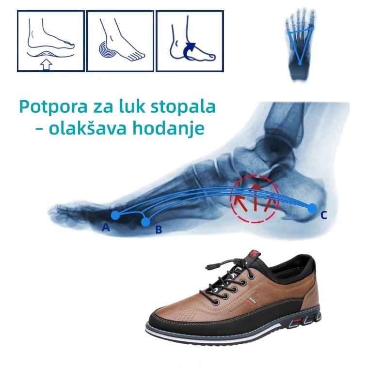 🐂 Muške cipele od teleće kože proizvedene u Italiji 👞 Ručno šivane, lako se obuvaju i izuvaju ✅ Potpora svodu stopala, ublažavanje boli - udobno hodanje