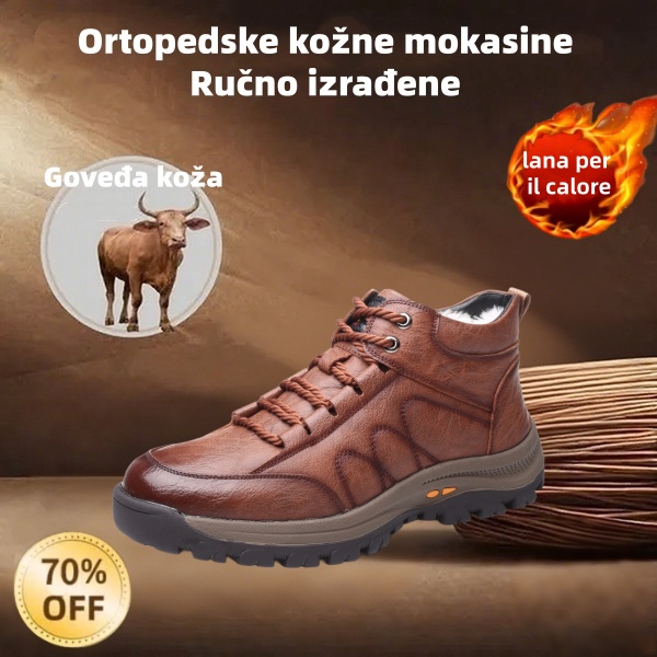 ❄️ Muške zimske cipele od teleće kože proizvedene u Australiji 👞 Ručno prošivene za jednostavno obuvanje i izuvanje ✅ Potpora za svod stopala za ublažavanje boli - udobnost hodanja