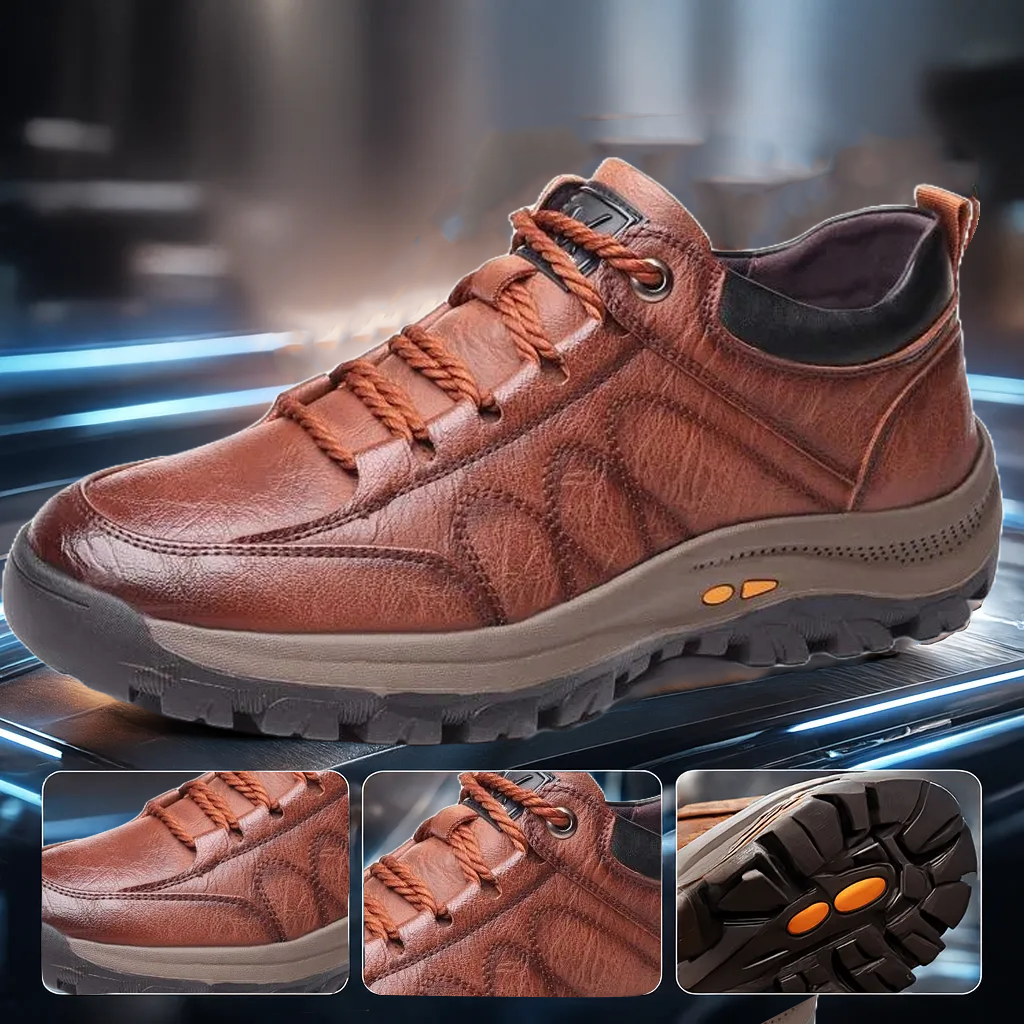 🐂【Correzione intelligente del piede tramite IA】Pelle di alta qualità + cuciture a mano -Un must per gli uomini🔴Podologo portatile