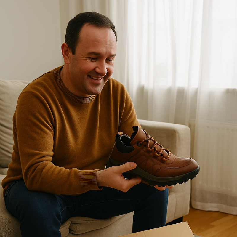 ⏰70% popusta danas, završava uskoro🐂 Muške ortopedske cipele izrađene od prave australske teleće kože👞Ručno šivane, vodootporne i neklizajuće✅Potpora svodu stopala - udobno hodanje