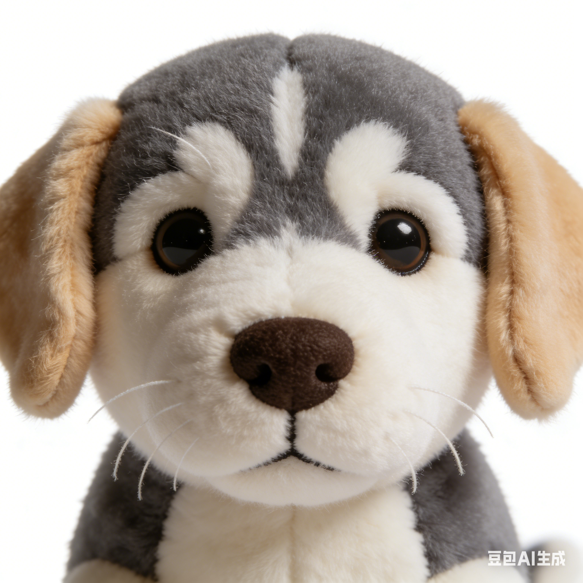 Krátká plyšová panenka s robotickým štěnětem