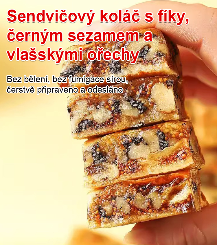 Fíkový koláč s černým sezamem a vlašskými ořechy