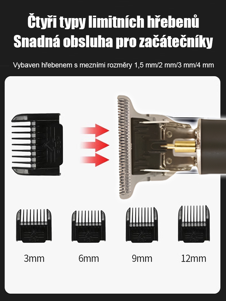 Elektrický olejový zastřihovač vlasů pro tiché a plynulé stříhání