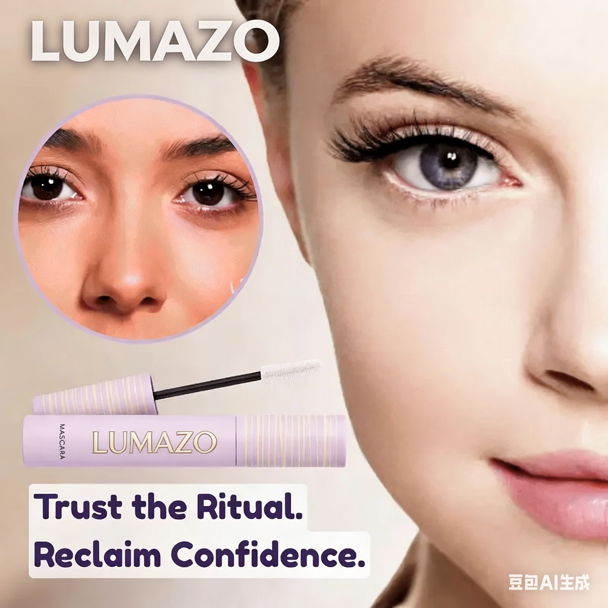 lumazo mascara brush makes eyes appear larger and brighter, waterproof