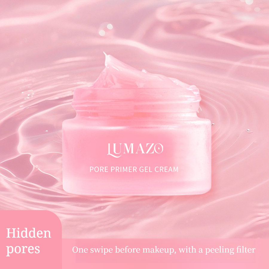 LUMAZO Pore-Reducing Primer Gel Cream - Perfect for makeup application, concealing pores, and enhancing the appearance of fine pores. It provides a smooth and long-lasting makeup finish while also offering skincare benefits. The product has a hydrating te