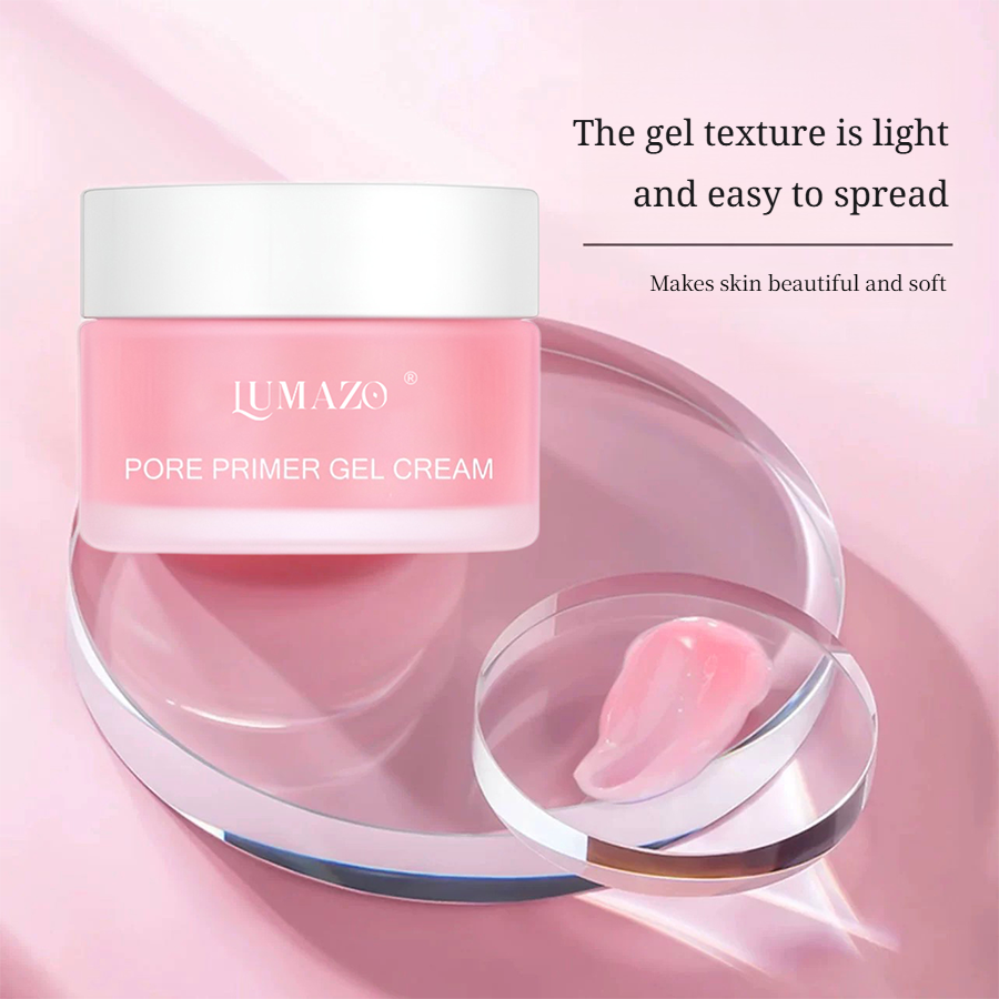 LUMAZO Pore-Reducing Primer Gel Cream - Perfect for makeup application, concealing pores, and enhancing the appearance of fine pores. It provides a smooth and long-lasting makeup finish while also offering skincare benefits. The product has a hydrating te