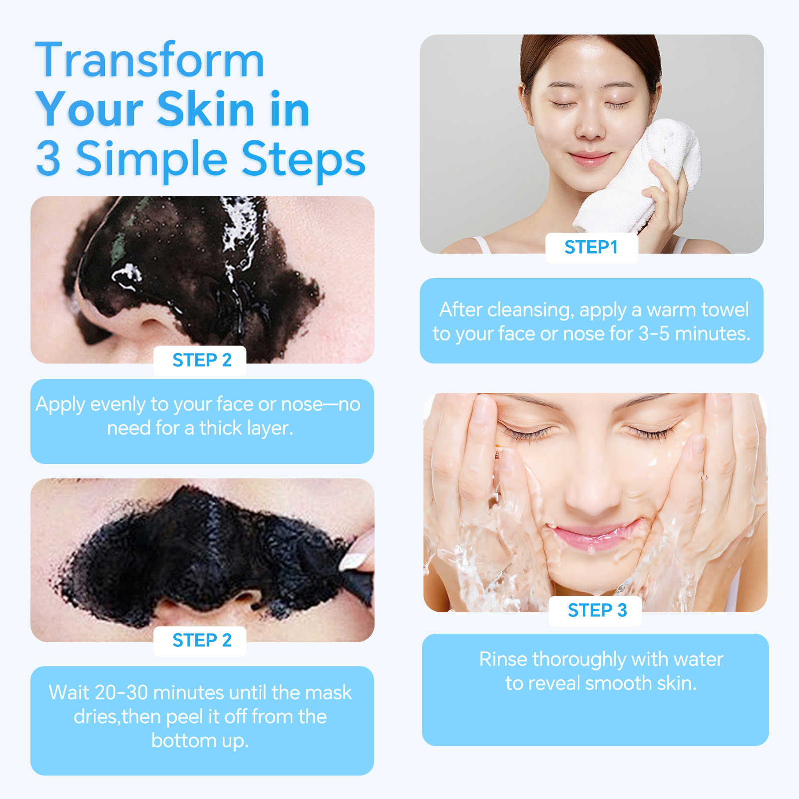 LUMAZO Bamboo Charcoal Blackhead Peel-Off Nose Mask