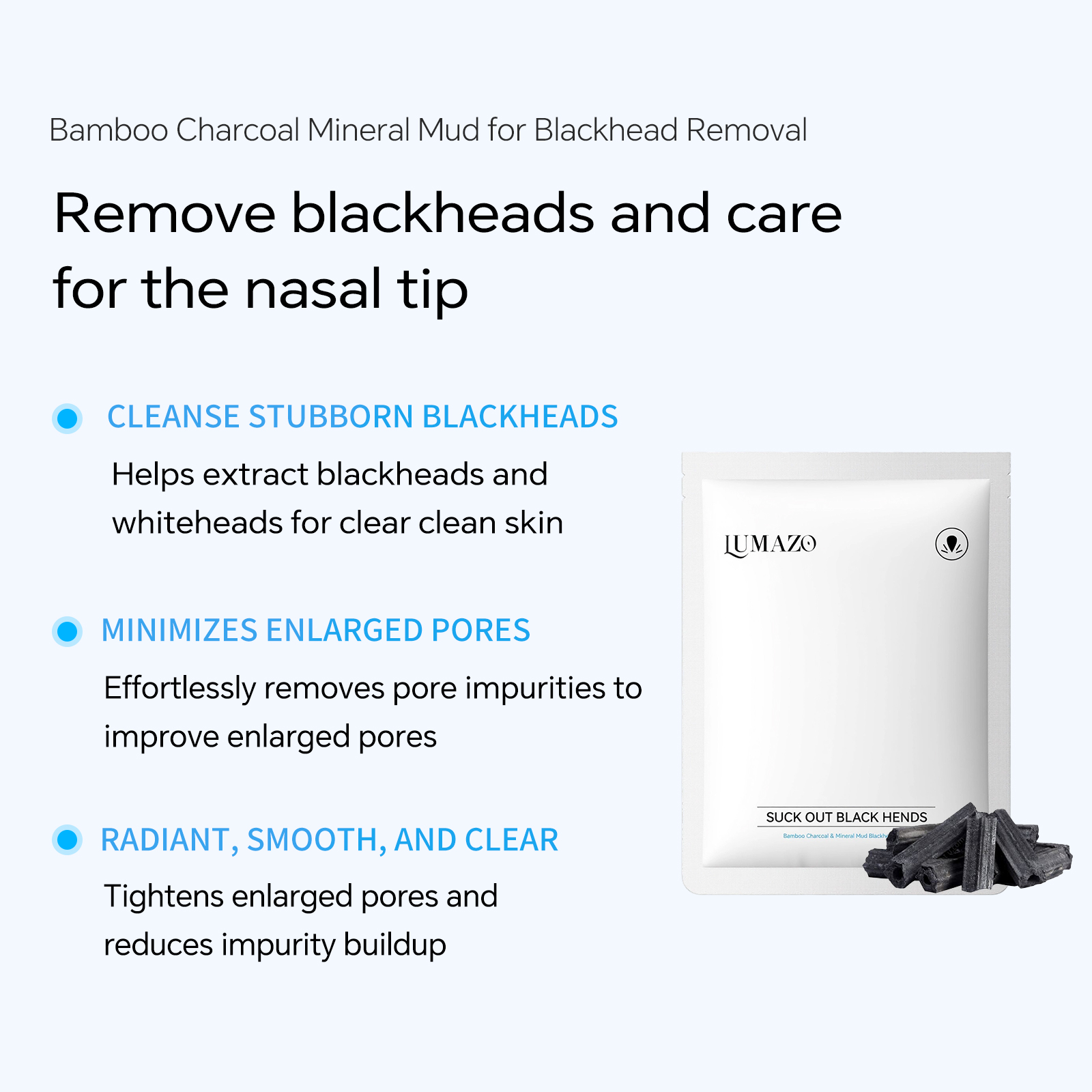 LUMAZO Bamboo Charcoal Blackhead Peel-Off Nose Mask