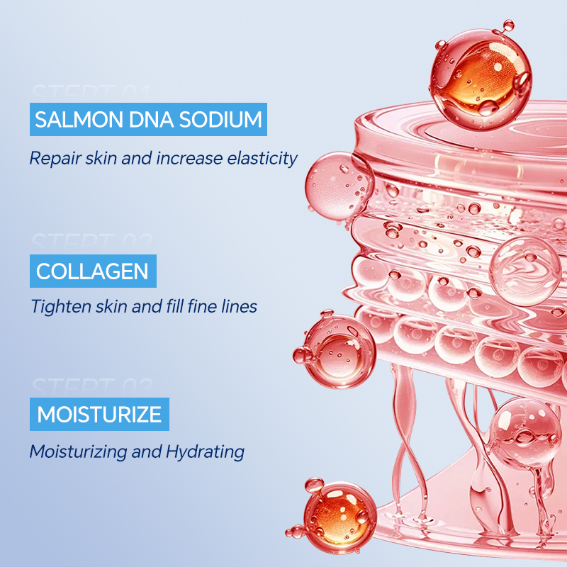 LUMAZO Salmon Slimming Cell Fluid, essence liquid, reduces fine lines, tightens skin, revives skin, extractable design with environmentally friendly and hygienic features