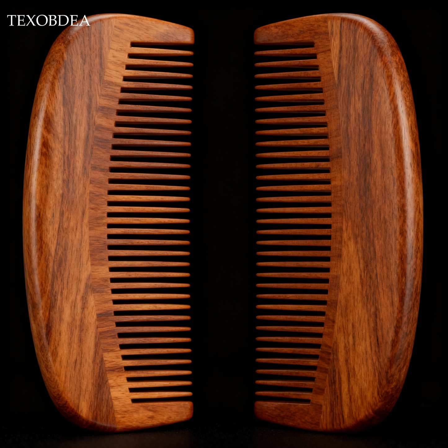 Naturholzkamm Massivholz Massagekamm für den Heimgebrauch von Frauen (2Stück)
