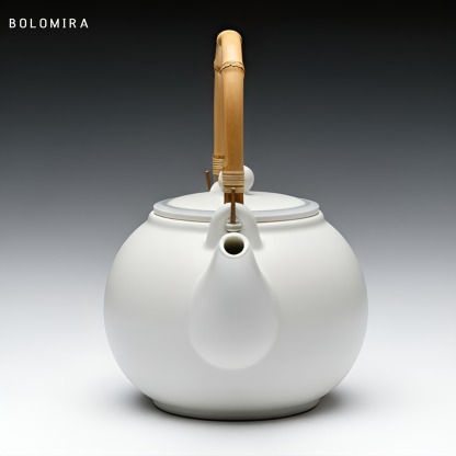 Bílá domácí kostěná porcelánová konvice na kávu, keramická velká konvice na vaření čaje