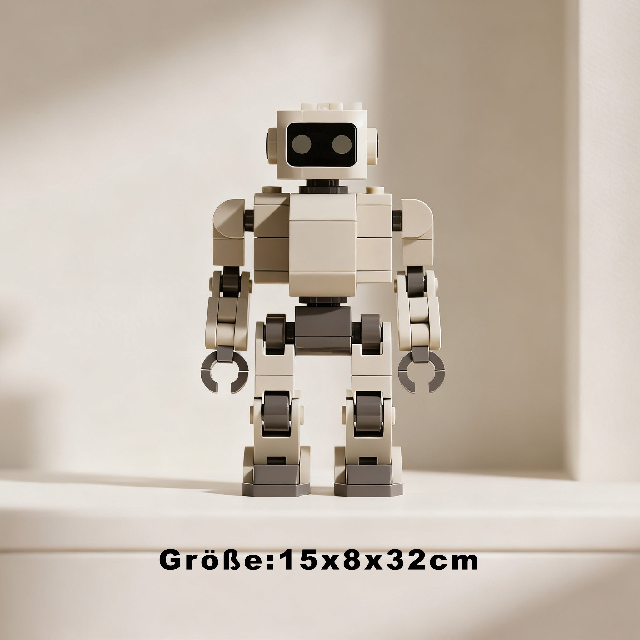 Kinder spielen mit modularen Plastikroboter