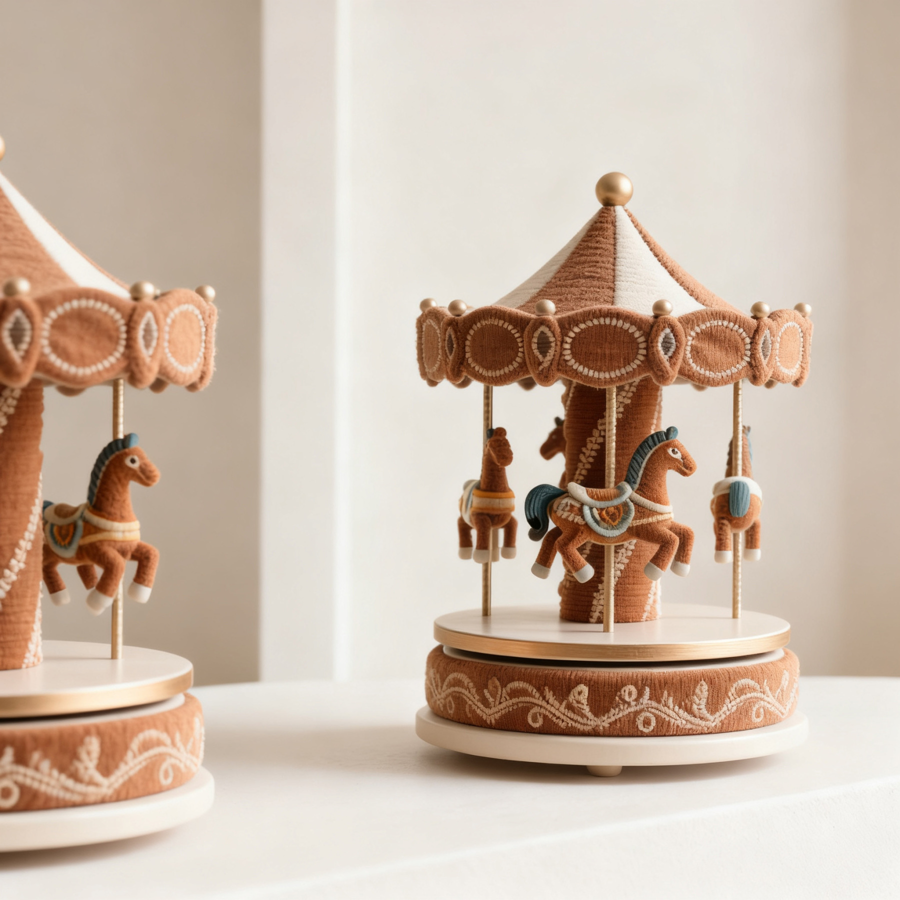 Kinder Holz-Karussell Figuren - 2 Stück