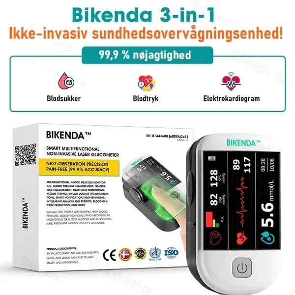 Nieinwazyjny laserowy glukometr Bikenda™ — dokładność 99,9%.