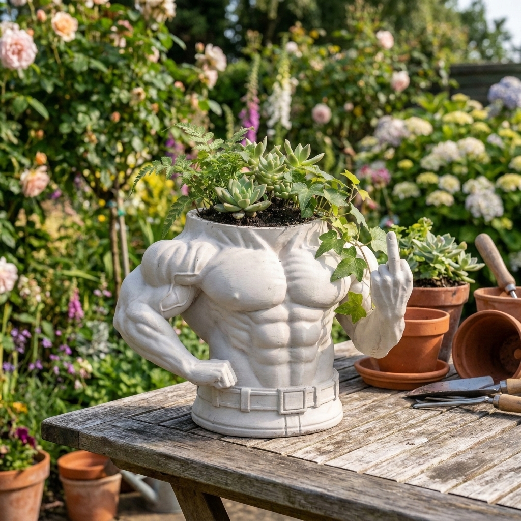 Muscular man  Planter — Instantly Infuse Your Plants with Personality 🌿 