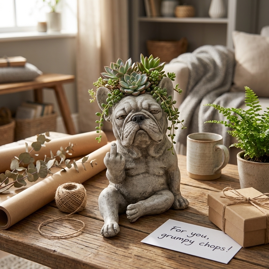 Funny French Bulldog Planter – Your Plants Just Got Attitude 🌿🐶