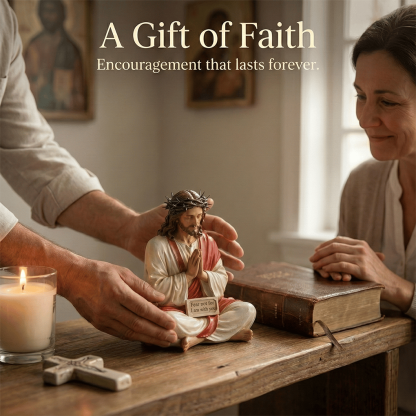 ✝️Peaceful Desk Companions ✨ Handcrafted Jesus & Virgin Mary Figurines