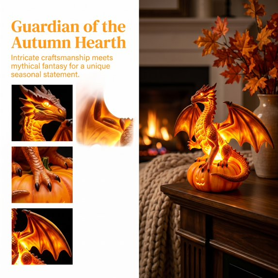 🐉 Pumpkin Dragon LED Statue-Baslayer