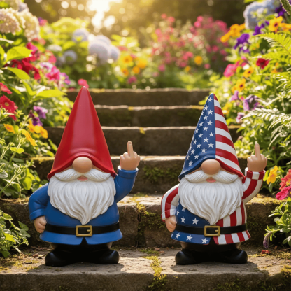 🔥Hot Sale 49% OFF -✨The Grumpy Guardian: Rude Middle Finger Gnome (Classic & Patriot Editions)