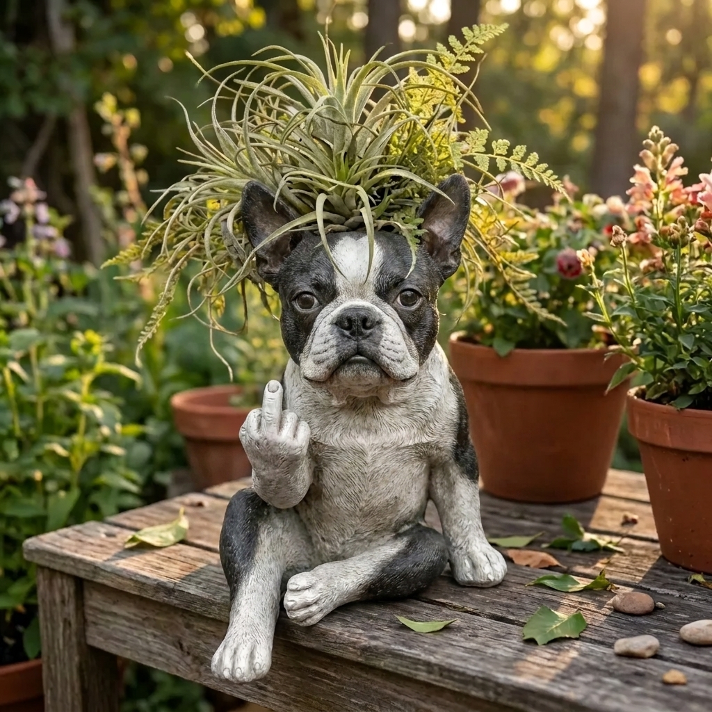 🐶Boston Terrier Planter — Instantly Infuse Your Plants with Personality 🌿 