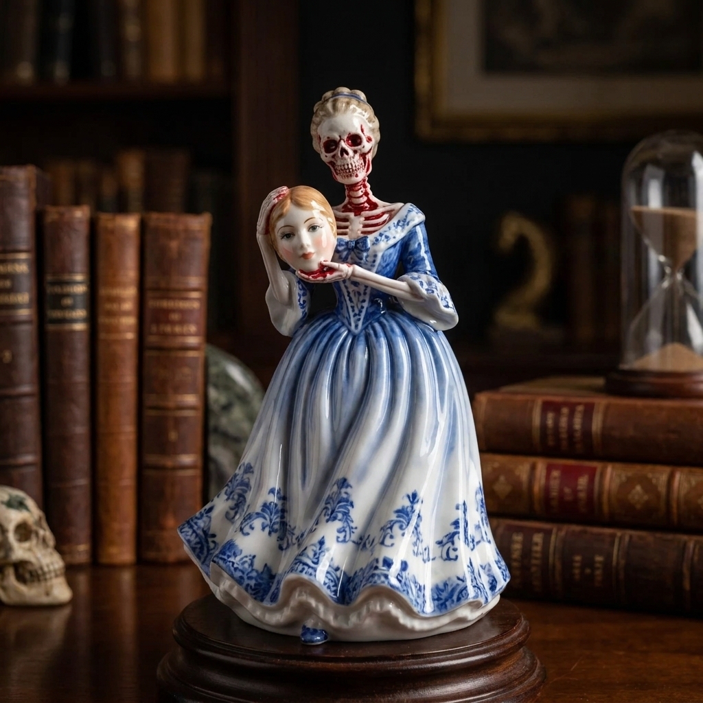 🏺✨ Broken Ladies Ceramic Art Figure – Handcrafted Mixed Media Sculpture