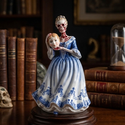 🏺✨ Broken Ladies Ceramic Art Figure – Handcrafted Mixed Media Sculpture