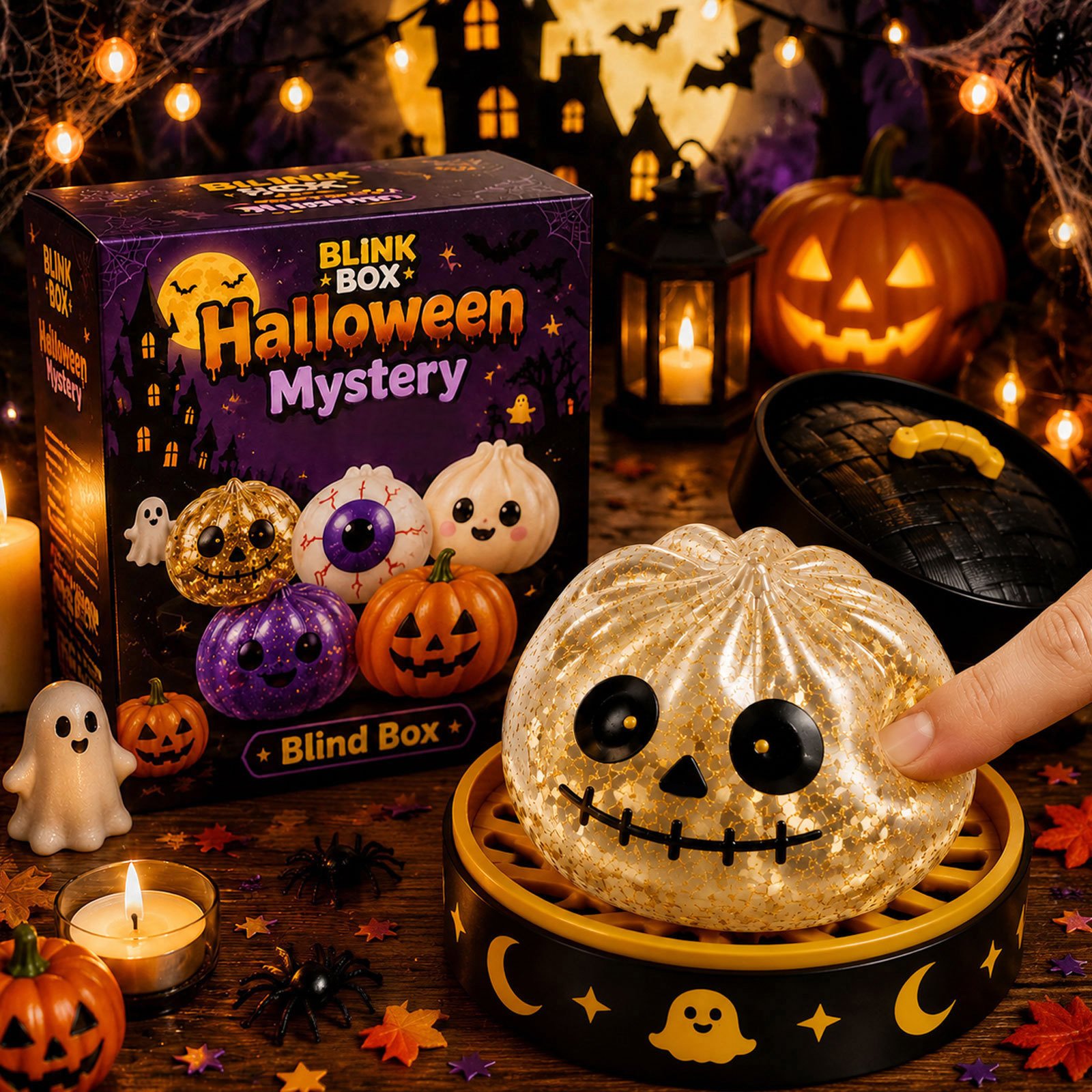 🎃 Halloween Squishy Squeeze Toy – 5 Styles Soft Pumpkin & Eyeball Fidget Toys-Baslayer